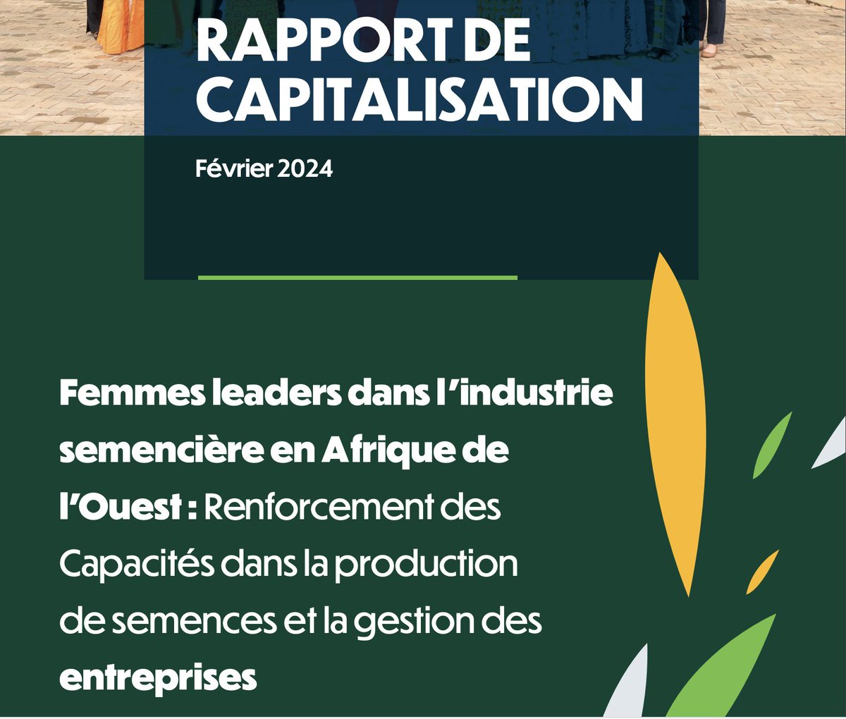 📗 Découvrez notre rapport exclusif sur les #Femmes Leaders dans l'industrie semencière en Afrique de l'Ouest ! Ce document dévoile les résultats concrets du projet #CAADPXP4. 

🔗Téléchargez le document 👉🏾 bit.ly/493CV66

#SeedBusiness #EmpoweringWomen