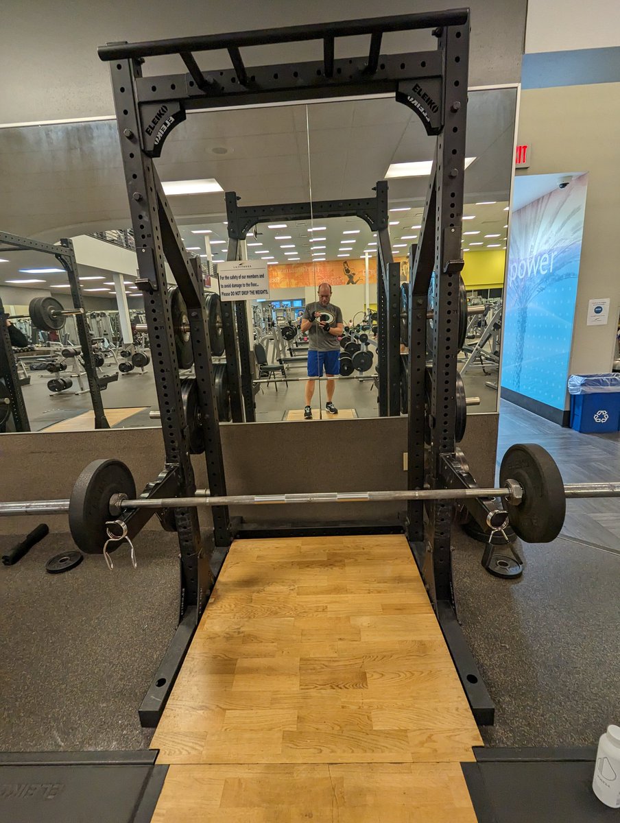 Deadlift PR achieved. Bar + 20lbs, 6 reps X 3 sets. No weirdness in the back at all. Other Core work is paying off. #wehackhealth Baby steps 😀