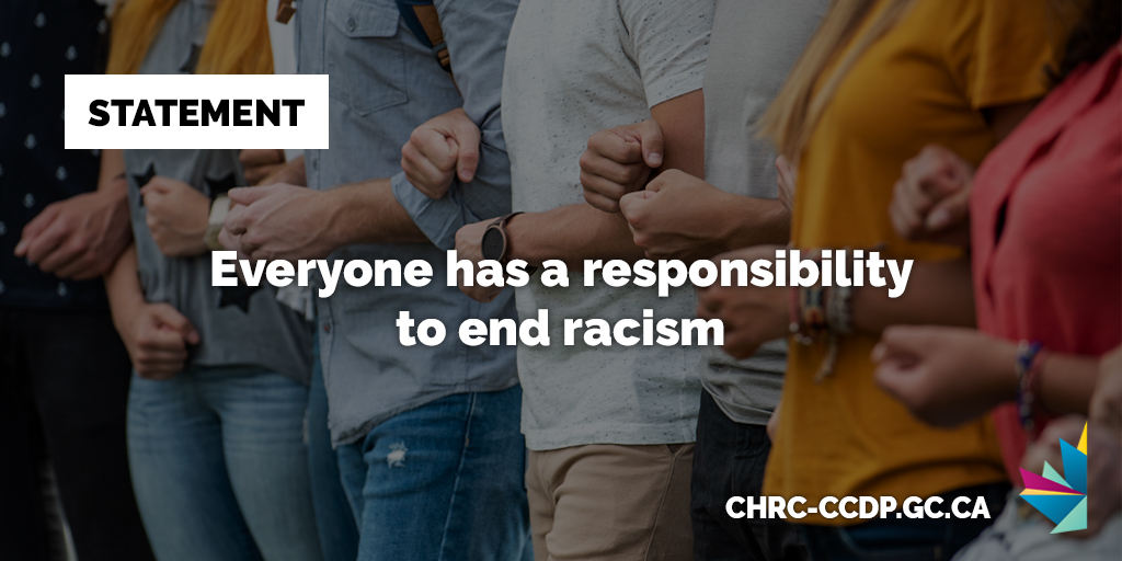 STATEMENT➡️: Today on International Day for the Elimination of Racial Discrimination, the CHRC is calling for urgent and concrete action to combat all forms of systemic racism in Canada. bit.ly/4amJRfx #IDERD #FightRacism