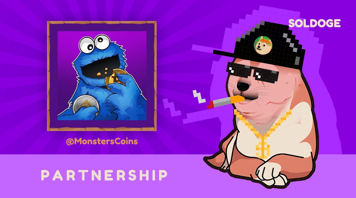 🐕 #SOLDOGE is partnering up with @MonstersCoins! 

👾 It's a fusion of crypto creatures and digital dogs, and it's all happening in our blockchain backyard. Expect epic collaborations and some roars along the way! #CryptoCreaturesUnite #PartnershipAnnouncement