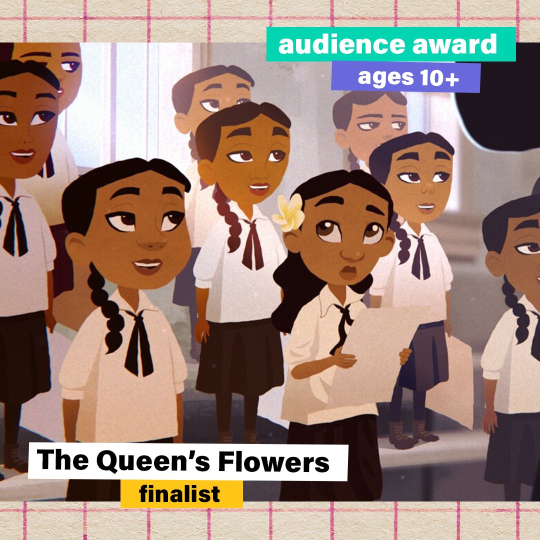 Vying for the audience award chosen by viewers ages 10+ is The Queen's Flowers by Ciara Leinaala Lacy (United States), Karol, The Vampire Queen by Alfonso Acosta (Colombia), and #DouDouChallenge by many directors (France) #nyicff2024 #nyicffawards
