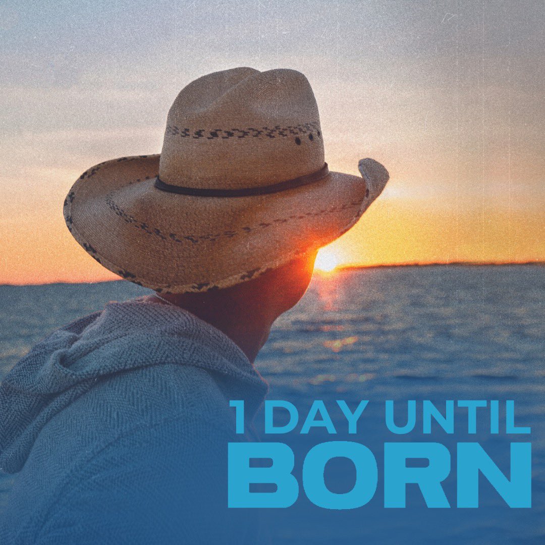T-minus 24 hours until Kenny unleashes #BORN! Are you ready #NoShoesNation? Pre-save here: kennychesney.lnk.to/preorder-born