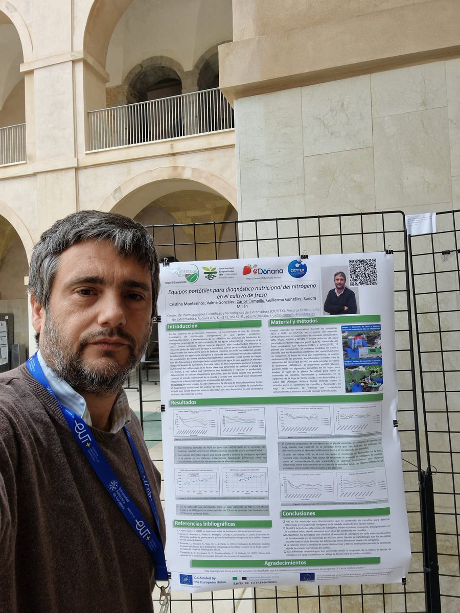 The #researcher from <a href="/CICYTEX/">CICYTEX</a>, Carlos Campillo, at the #scientific Meeting of the Working Groups of #Horticulture, Food and Health, #Fertilization, Substrates, #Strawberry and other Red Fruits of the <a href="/sechoficial/">SECH</a> has presented the results of #Life4Doñana