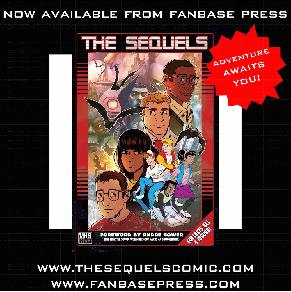 .@Fanbase_Press' #80s #action #adventure series, @TheSequelsComic, dares to question whether our grasp on the past is endangering the future. Available digitally at your #library on @hooplaDigital! #Comics #IndieComics #LibComix #Fantasy hoopladigital.com/title/13441149