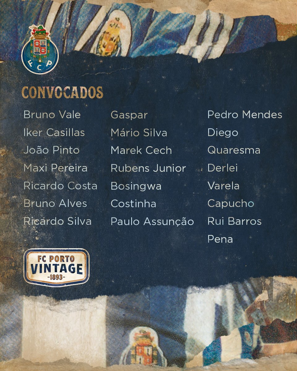 Os convocados do Porto para o jogo de lendas contra o Real Madrid, que se disputa este sábado 👀