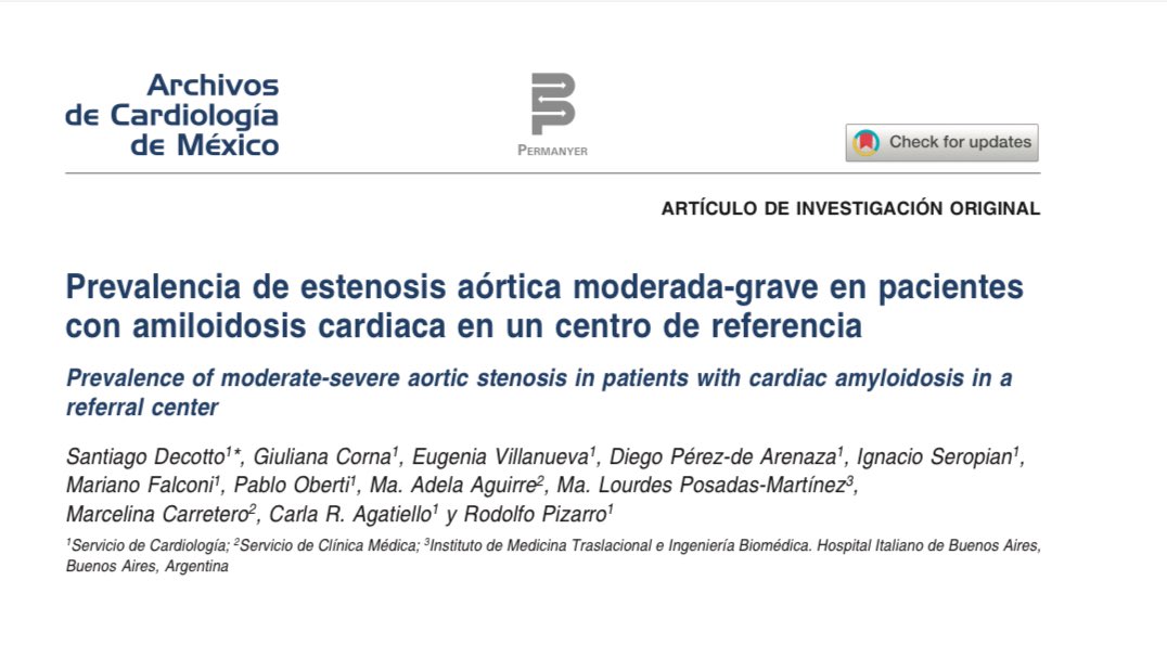 Nueva publicación! Cuantos pacientes con diagnostico primario de ATTRwt tienen EA significativa? 👴🏻🫀 Cuáles son las banderas rojas? 🚩 Que características tienen estas EA? Te lo contamos en @ACMrevista archivoscardiologia.com/files/acm_24_9…