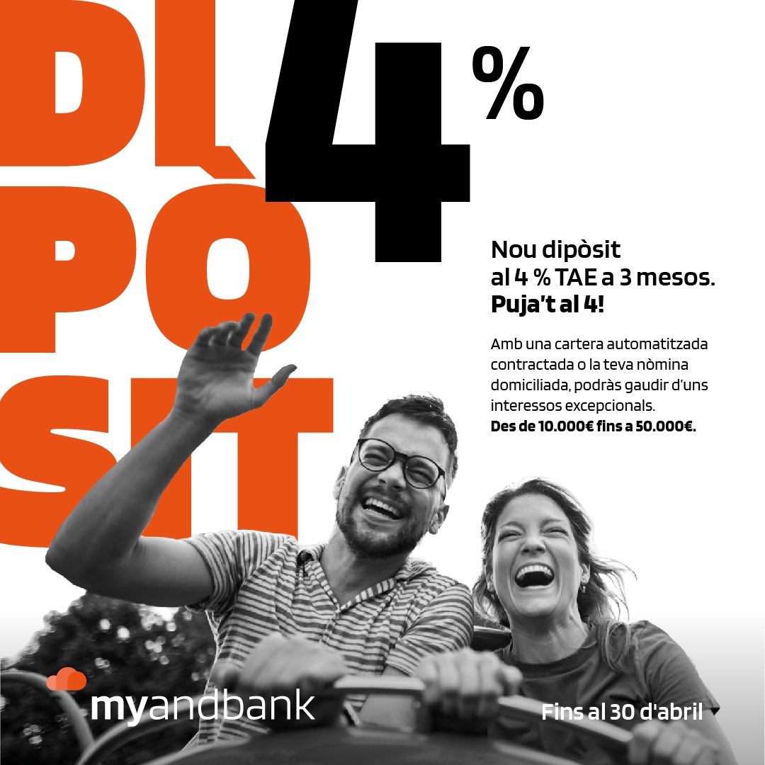 Puja’t al 4!
Consulta les condicions a myandbank.com