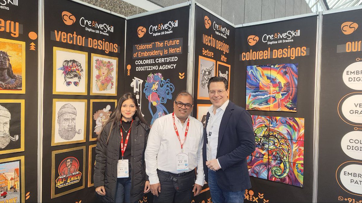 Cre8iveSkill's tweet photo. Thanks for the love at @FESPA 2024! Join us at booth D10 for Day 3 excitement! Explore textile printing with Cre8iveSkill!
https://t.co/xftLuxjgqz
#Cre8iveSkill #exhibition #vectorgraphics #embroiderydigitizing #coloreelembroidery #vectorartconversion https://t.co/VKq5pJ7hR5