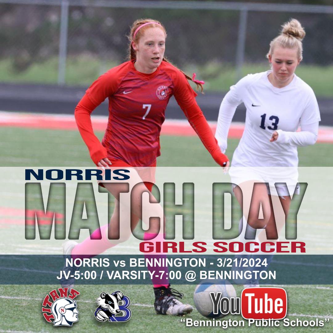 norris_soccer's tweet photo. 🚨⚽️ GAMEDAY ⚽️🚨

🆚 Bennington 
📍Bennington Stadium  
🕔 JV: 5:00pm VAR: 7:00pm
📺 Livestream: https://t.co/kcHKydkcvS https://t.co/maBhXyza9w
