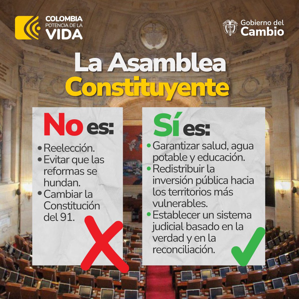 millersoto's tweet photo. De acuerdo a la Constitución de 1991, una Asamblea Nacional Constituyente es para reformar la Constitución.

Esta publicación de la Presidencia de la República no llega ni a meme. https://t.co/N1sP22snbx
