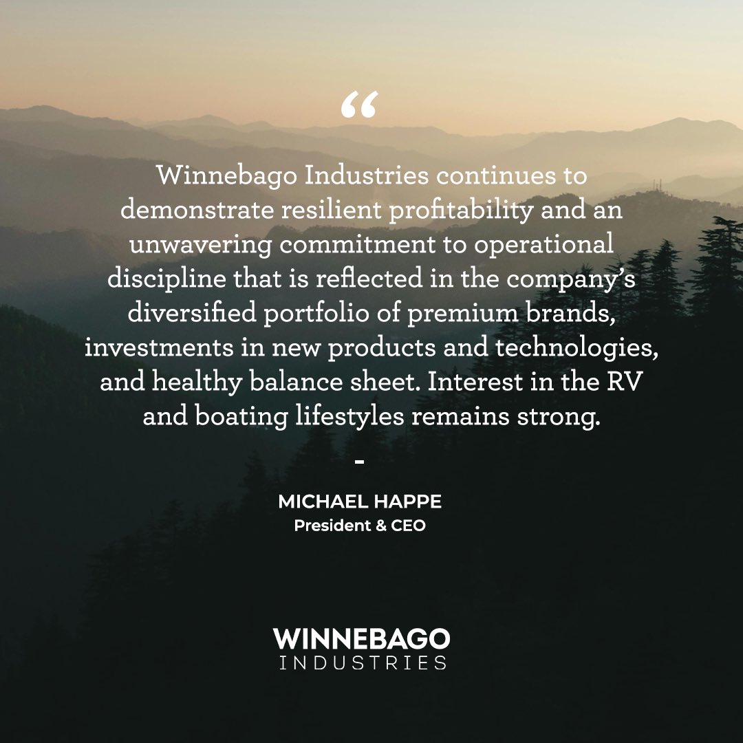 Winnebago Industries Reports Second Quarter Fiscal 2024 Results. Read more: winnebago.gcs-web.com/news-releases/…
