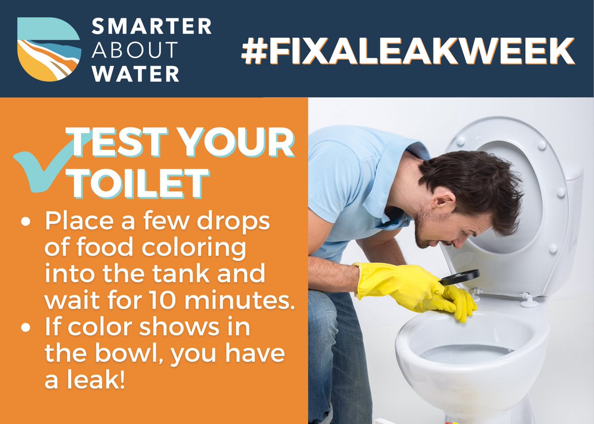 Leaks can waste approximately 10,000 gallons every year which is the average amount of water a family of four would use in a month. Join Fix-a-Leak week by finding and fixing leaks around your home! For more information, vist: epa.gov/watersense/fix….