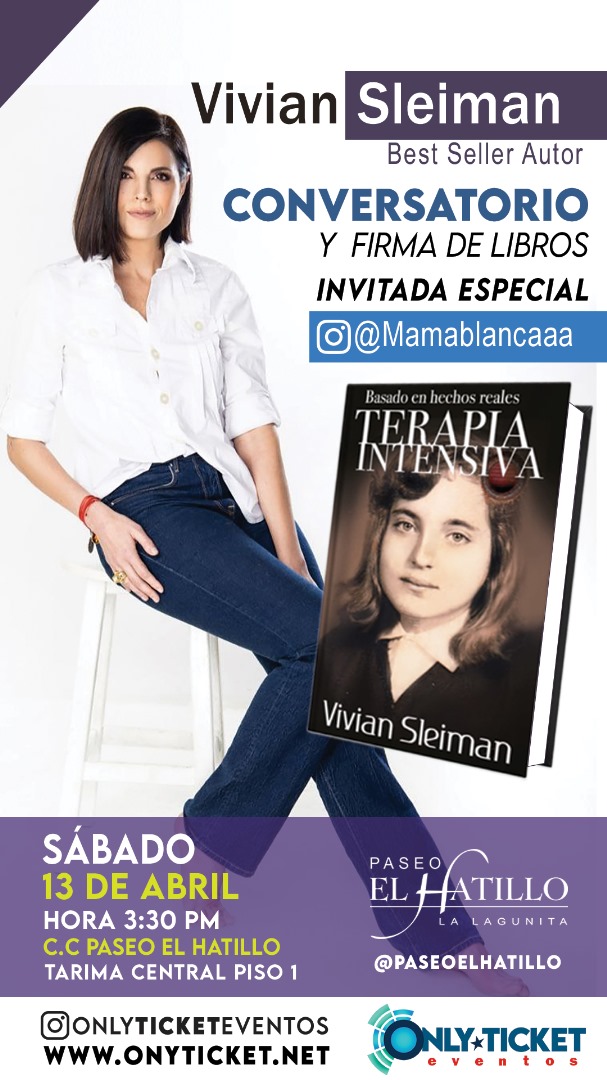 Vivsleiman's tweet image. Caracas sábado 13 de abril, 3:30PM en @PaseoElHatillo piso 1 tarima central, daremos un conversatorio, venta, firma de libros y abrazoterapia sobre mi más reciente obra #TerapiaIntensiva por favor confirmar asistencia. Evento totalmente GRATUITO 🩵🩵