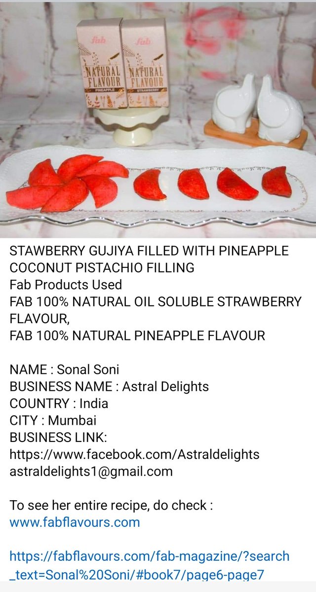 sonalyou's tweet photo. Strawberry-Pineapple chunks n dried fruits filling Gujia,Baked n Fried!The #recipe is on the Fab's site.Was surprised when Hemaji personally invited me for this collaboration in Mid '19,as shared my work on my pages only. #gratitude💫#Astraldelights🌟#FestiveRecipe #HoliSpecial🎨 https://t.co/7qOElD7cJF