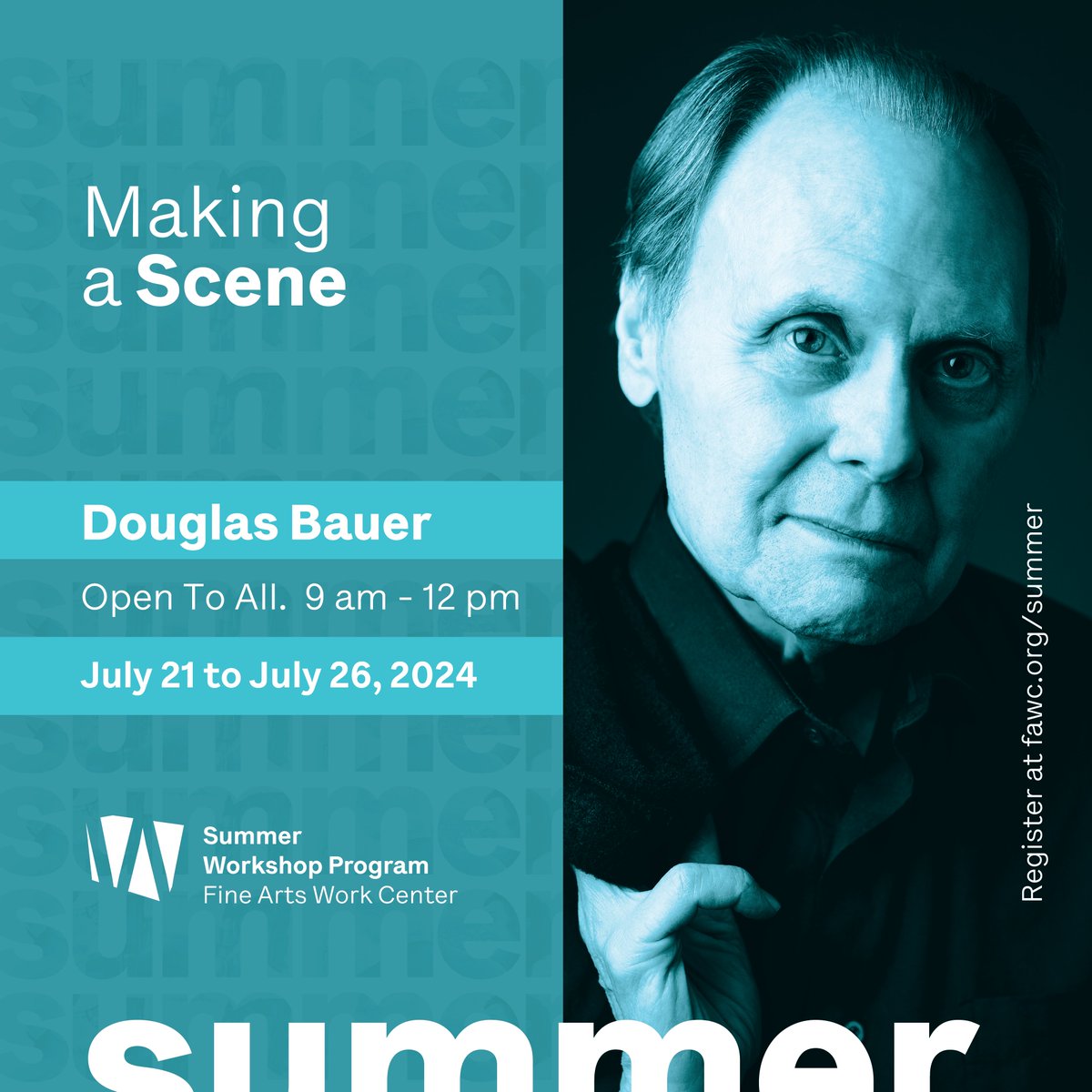 Attention all fiction writers: My former client Douglas Bauer (THE BECKONING WORLD) will be leading a workshop on 'Making a Scene' at @FAWCCapeCod in Provincetown 7/21-7/26. You can register for it here: bit.ly/43qlFqk. He's the best and tuition assistance is available!