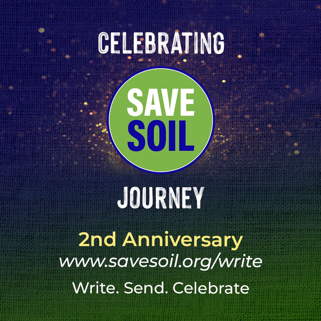 It's been 2 years since the Conscious Planet: Save Soil movement began with Sadhguru's lone motercycle journey across continents. Billions of people spoke up. It's time to push for Soil Policies in our countries savesoil.org/write Write a #Letter4Soil to your leaders 💚🌏