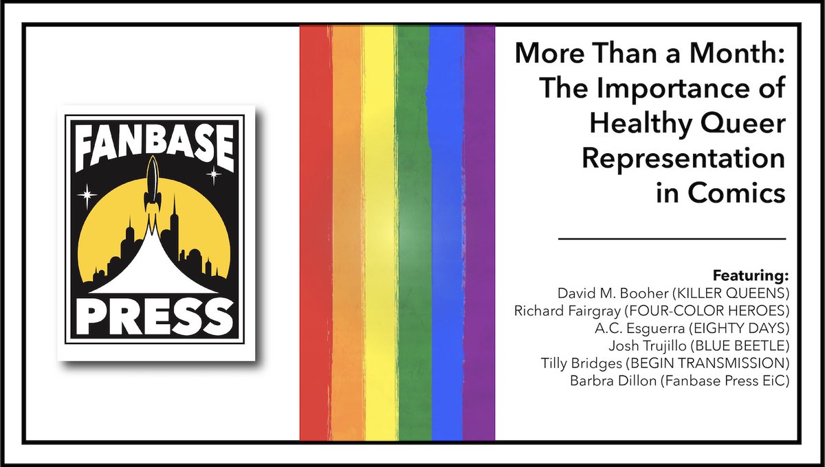 .@Fanbase_Press’ #VirtualPanel Series: More Than a Month: The Importance of Healthy #Queer Representation in #Comics w/ @davidbooher @RichardFairgray @losthiskeysman @blueludebar @TillyBridges & @barbrajdillon #LGBTQIA #SolidarityIn2024 youtube.com/watch?v=1X9dXa…