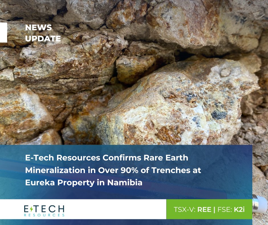 $REE.V is pleased to announce the successful completion of its trenching and sampling program at the Eureka project in Namibia. The program revealed significant rare earth mineralization: bit.ly/4crbKox

#rareearthminerals #miningstocks #mining #miningnews