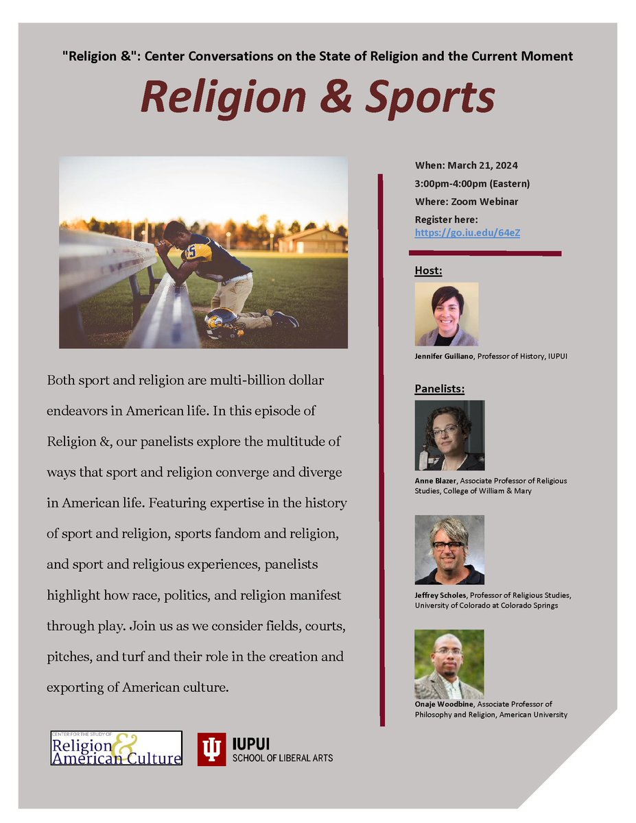 csraac's tweet photo. Today is the day! Join us this afternoon (3pm Eastern) for an engaging conversation on Religion &amp; Sports. 
Register here: https://t.co/L6VgYANwJG https://t.co/TNGkjnKW1w