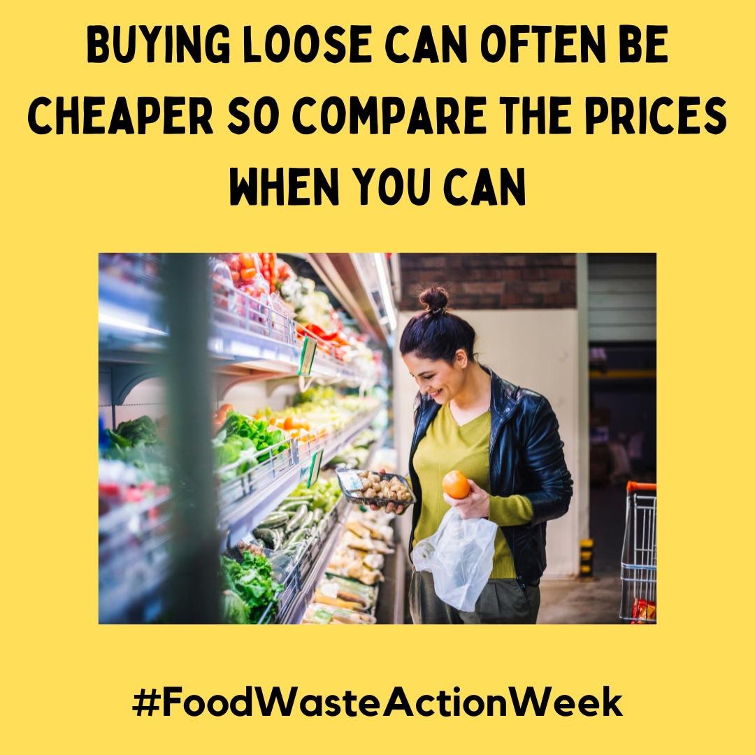 Our third top tip for buying loose fruit and veg is to compare the prices when you shop - if you compare the cost per kg it is often cheaper to buy loose - meaning a WIN for your purse and a WIN for food waste and the planet! 🌎
#FoodWasteActionWeek