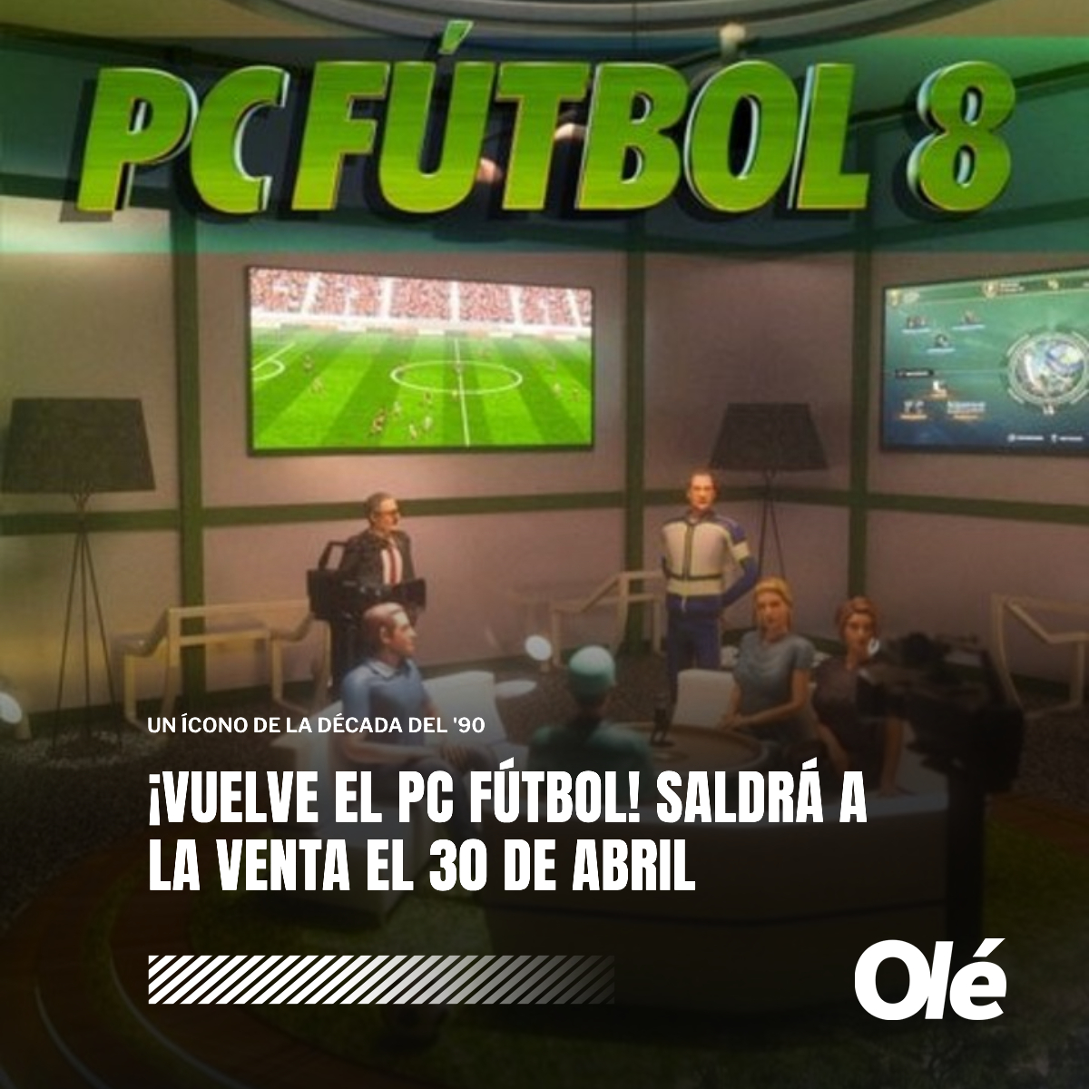 DiarioOle's tweet photo. 🙌🖥️ ¡VUELVE EL PC FÚTBOL, SEÑORES! 

🔥⚽️La remasterización del videojuego que fue furor en la década del '90 estará disponible en Steam a partir del próximo 30 de abril🔜🤩

😁¿Sos de los Old School que lo jugaron? Toda la info sobre el lanzamiento, acá: https://t.co/kcVh8YRQfG