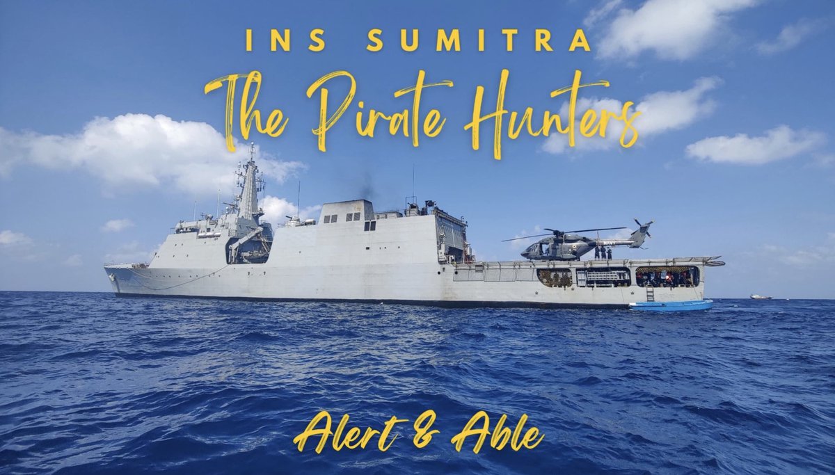 #INSSumitra awarded on the spot Unit Citation by Adm R Hari Kumar #CNS, for her successful conduct of Anti-Piracy Operations in the Central Arabian Sea, apprehending 11 Somali Pirates & rescuing 17 Iranian & 19 Pakistani nationals from hijacked Fishing Vessels Iman & Al Naeemi.…