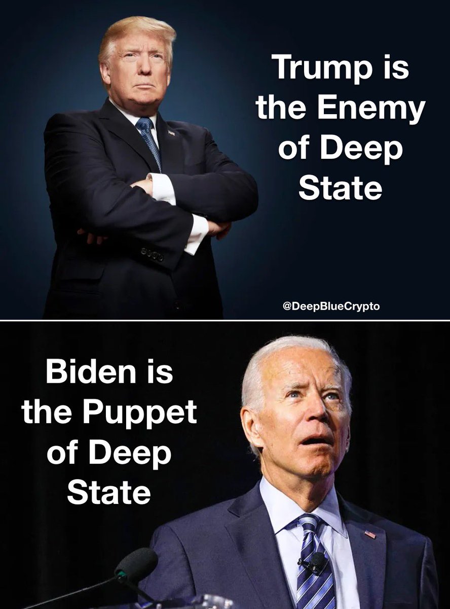 DeepBlueCrypto's tweet photo. @elonmusk @shellenberger TRUMP IS THE ENEMY OF DEEP STATE
BIDEN IS THE PUPPET OF DEEP STATE

📌 Vote for Trump is a vote for small government, peace and freedom

📌 Vote for Biden is a vote for big government, more wars and lies https://t.co/mcZ6CEkexy