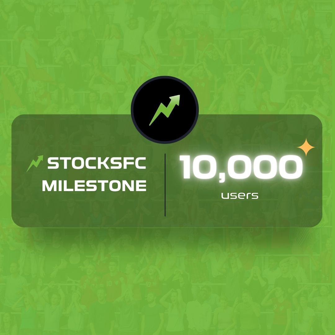 stocks_fc's tweet photo. Today, StocksFC hit a major milestone: 10,000 users 🏆

Thanks to everyone who has signed up and used the platform! 

Next stop... 100K ⬆️ https://t.co/dpwbKM3ddA