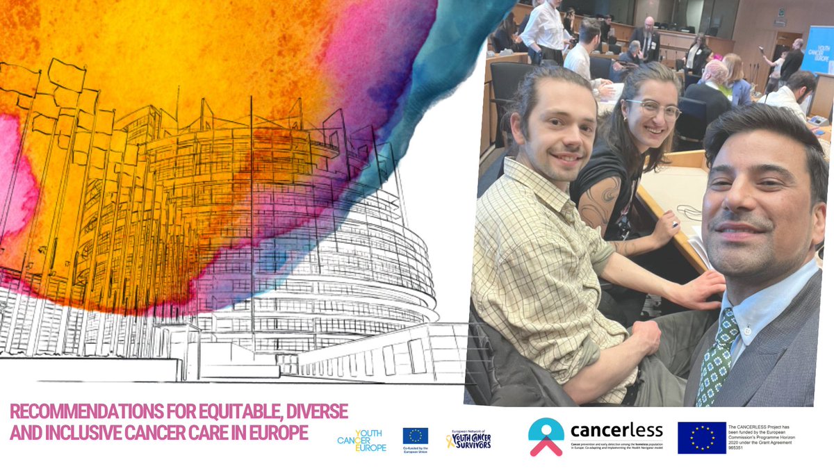 📣 Today, @FEANTSA team was at the Youth Cancer Policy Event in the European Parliament, Brussels, for the launch of the 'Recommendations for Equitable, Diverse, and Inclusive Cancer Care in Europe' Policy Paper #EUCancerPlan #homeless #Health #BeatCancer #HealthCare