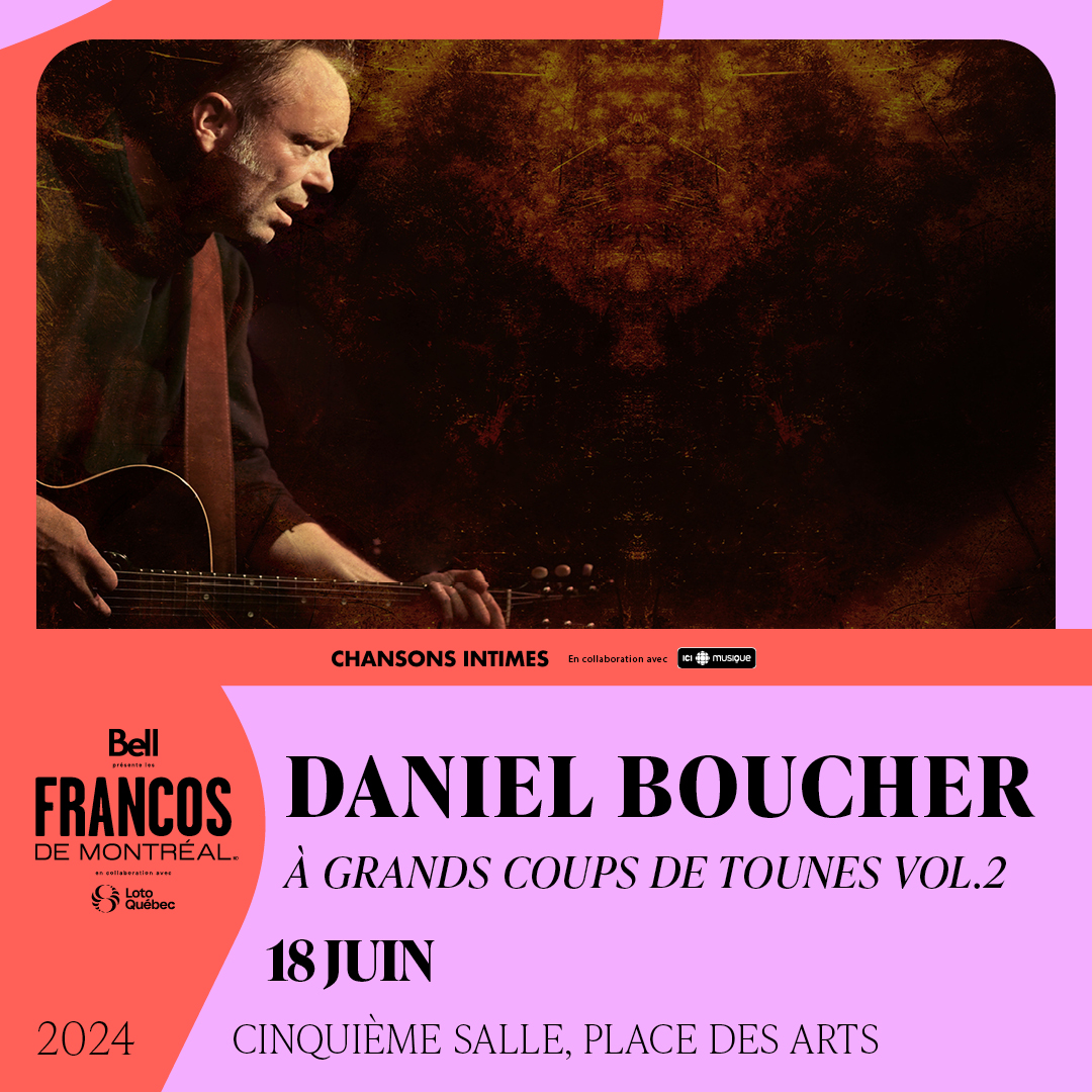 Daniel Boucher de retour aux @francosmtl cet été ❤️ Il viendra présenter son spectacle À grands coups de tounes vol.2 le 18 juin prochain. Billets en vente demain à 10h, ne manquez pas ça!