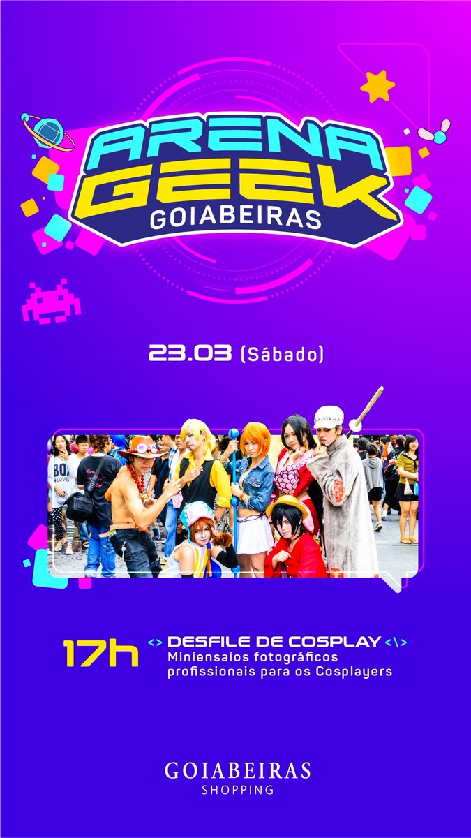 CuiabanoGeek's tweet photo. Sábado 23/Mar a arena Geek vai ser invadida por Cosplayers de todo o país 🚀🎮🚨
#cuiaba #evento #cosplay #geek https://t.co/pkVWs0ZEWd