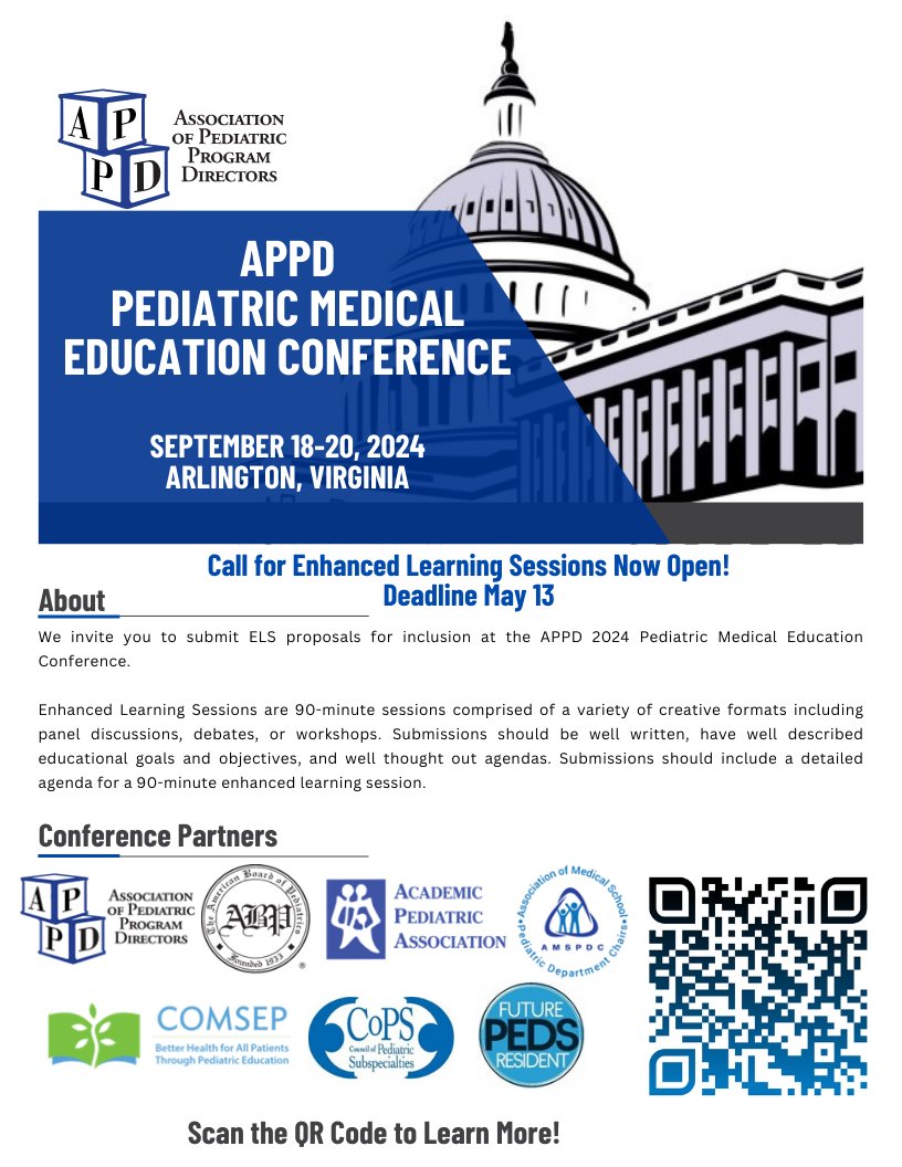 Now Open! Submit an Enhanced Learning Session proposal for the @APPDconnect Pediatric Medical Education Conference! #Pediatrics #MedEd