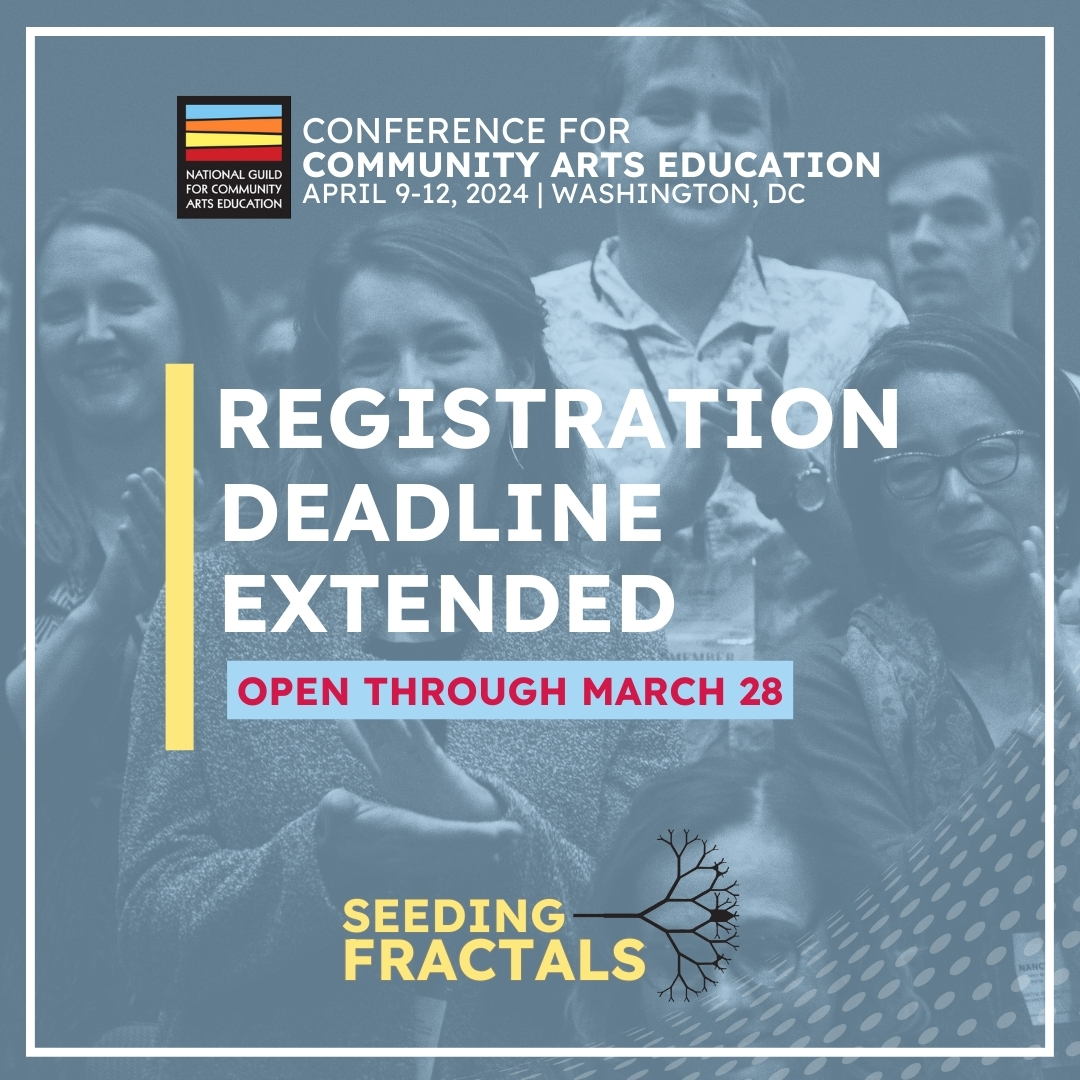 National Guild (@communityartsed) on Twitter photo If you haven't registered for the conference yet, you've got a little more time to make it happen! We've just announced an extension. Registration for the 2024 Conference for Community Arts Education will now close on Thursday, March 28th.
Register now: ow.ly/FL1h50QYhzl If you haven't registered for the conference yet, you've got a little more time to make it happen! We've just announced an extension. Registration for the 2024 Conference for Community Arts Education will now close on Thursday, March 28th.
Register now: ow.ly/FL1h50QYhzl