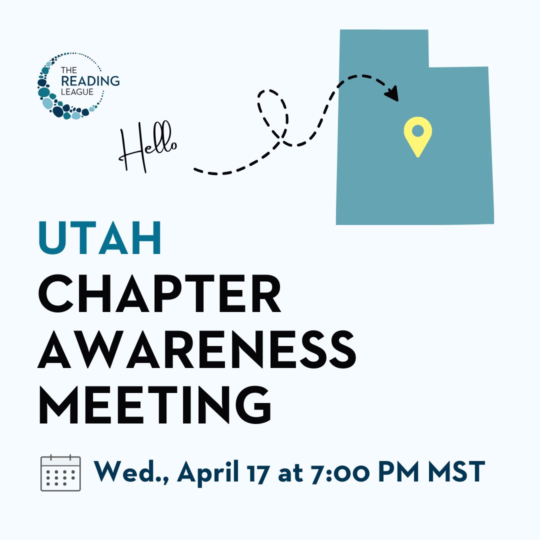 Big news for Utah!!!! And I could not be more excited!!!! Join us for this chapter awareness meeting as we work to launch a Utah chapter of @reading_league!! Register here: bit.ly/UT-TRL #ScienceOfReading