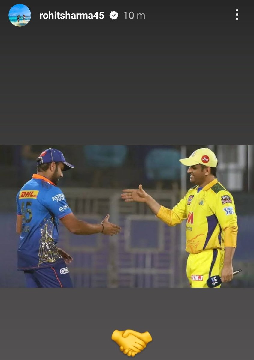 mufaddal_vohra's tweet image. Rohit Sharma Instagram story for MS Dhoni.
- Two of the greatest captains of the IPL. ⭐