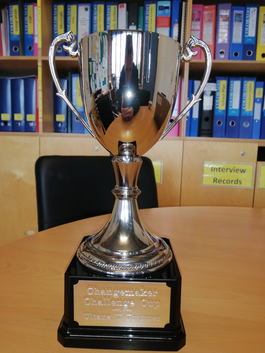 The Changemaker Challenge Cup Well done to Franner on winning the inaugural Changemaker Challenge Cup from all in Ultan's. Looking forward to an equally excellent game next year.... With a different result! #dcucsn #ultans #changemakers