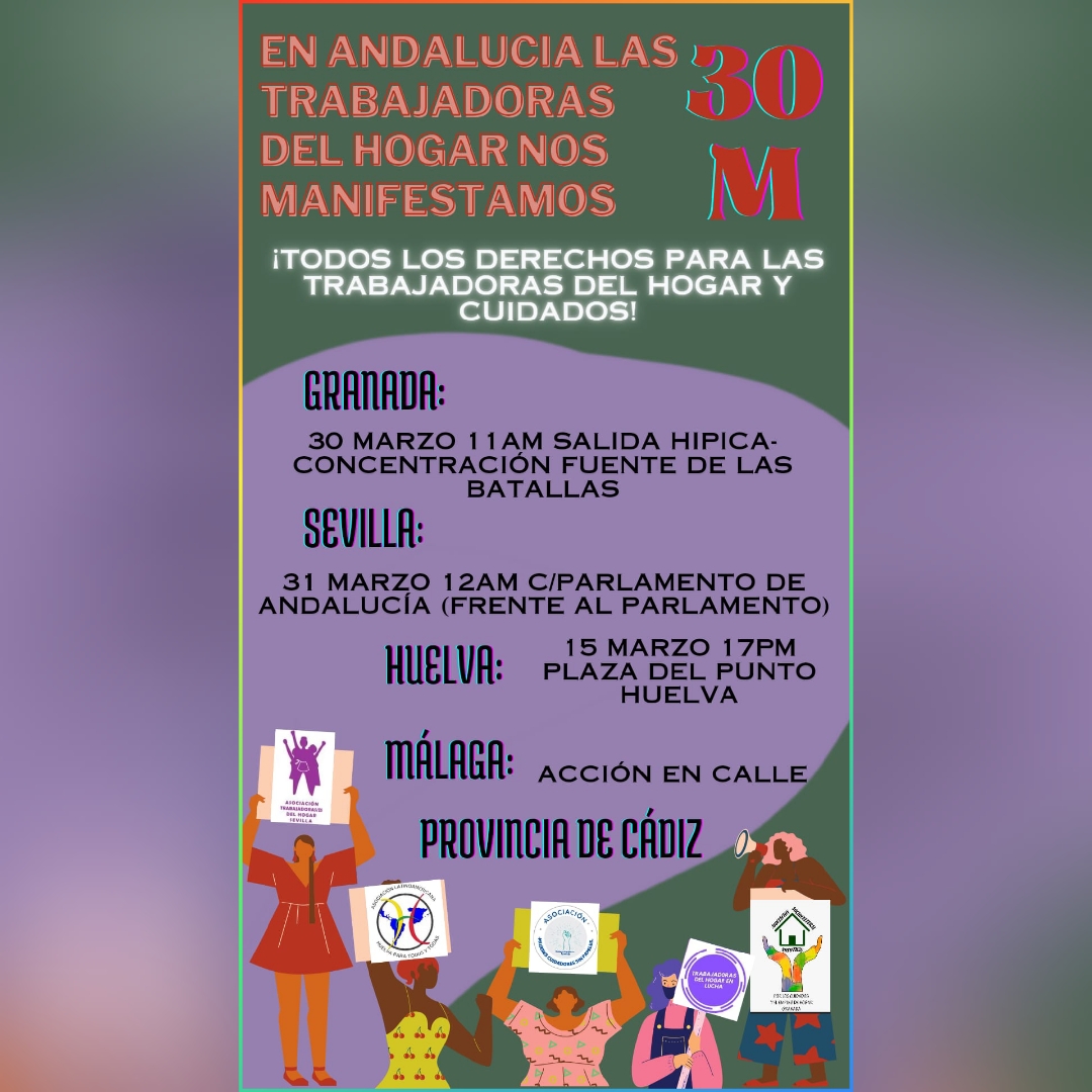 EmpleadasDel's tweet photo. 📷 𝟑𝟎 𝐃𝐄 𝐌𝐀𝐑𝐙𝐎 𝐃𝐈𝐀 𝐈𝐍𝐓𝐄𝐑𝐍𝐀𝐂𝐈𝐎𝐍𝐀𝐋 𝐃𝐄 𝐋𝐀𝐒 𝐓𝐑𝐀𝐁𝐀𝐉𝐀𝐃𝐎𝐑𝐀𝐒 𝐃𝐄𝐋 𝐇𝐎𝐆𝐀𝐑 𝐘 𝐂𝐔𝐈𝐃𝐀𝐃𝐎𝐒
📷¡¡¡EN 𝐀𝐍𝐃𝐀𝐋𝐔𝐂Í𝐀 NOS MANIFESTAMOS!!!📷📷
✍️En 𝐒𝐞𝐯𝐢𝐥𝐥𝐚, domingo 31 de marzo, 12 horas en frente del Parlamento Andaluz. https://t.co/oW2dbtnKpH