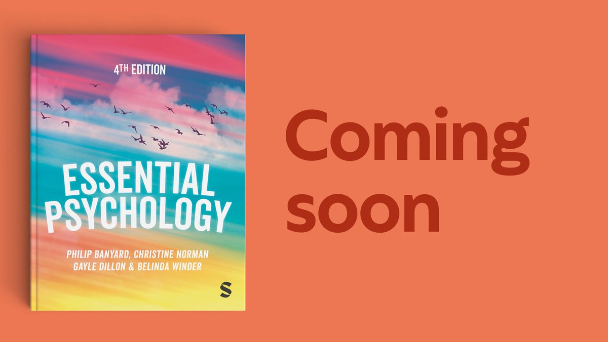 Coming very soon. With new chapters on racism and #LGBTQPsychology, 'Essential #Psychology 4e' bridges theory, #CriticalThinking and real life, preparing students to use their knowledge where it matters most. Learn more here: ow.ly/LepZ50QWwKk