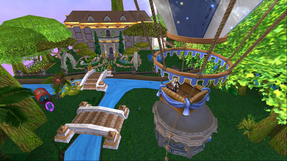 StriderFinnigan's tweet photo. My entry for the #W101SpringContest2024 Category: Fun and Lighthearted. A throw back to my first experiment with Castle Magic. This Serpentine Escape is the perfect place for relaxing after an adventure. Be sure to stop at the fortune teller's wagon on your way in for a reading! https://t.co/I67LLZ8MQK