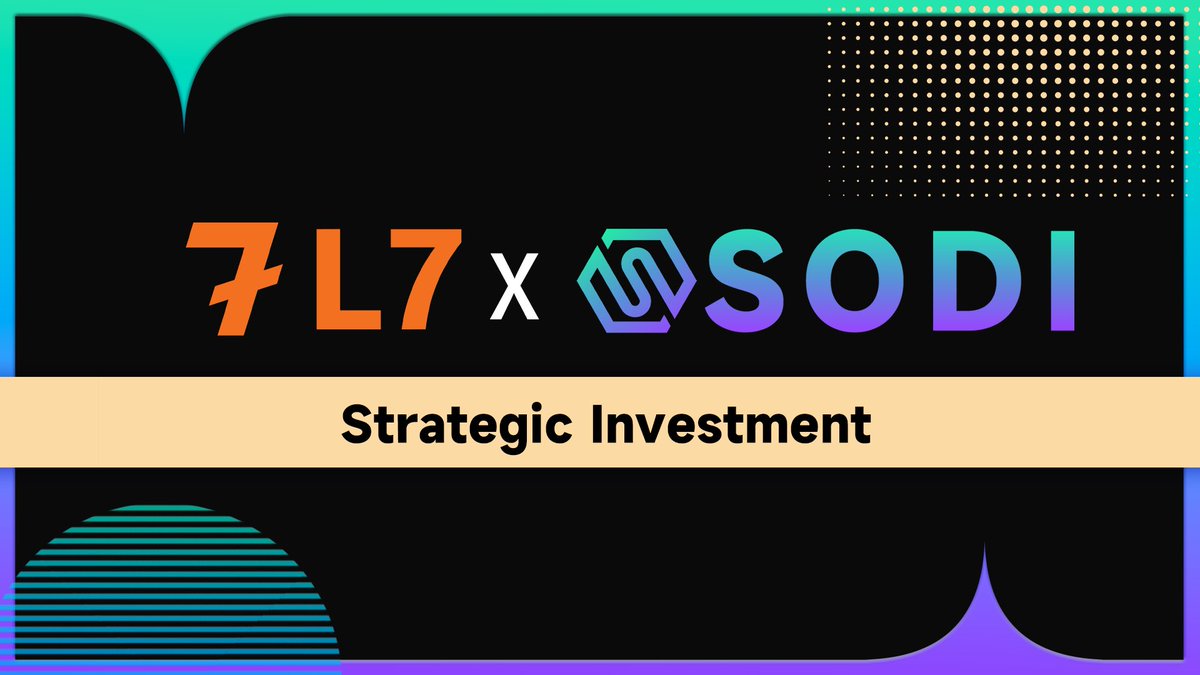 L7_Global's tweet photo. 🎉 We are delighted to announce that @L7_Global has made a strategic investment in #Sodi @Sodi_ai!

🌈L7 is a Web3 digital asset management and traffic aggregation platform. With the support of L7, Sodi will make every effort to promote the development of the V2 version, using the mechanism of fair minting and automatic addition of LP to provide endless liquidity and flexibility for crypto assets.

🚀Here's to endless possibilities! 

#L7 #L7Finance #SODI #LSD