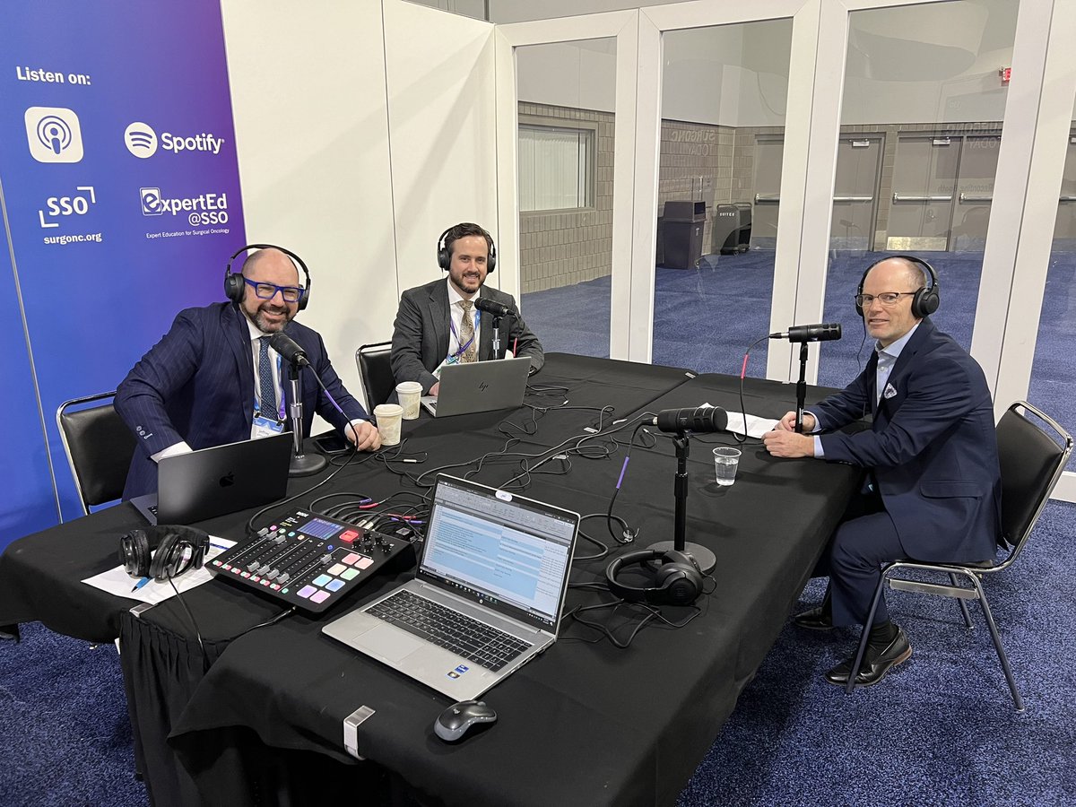 Coming soon to wherever u listen to your podcast. Merkel cell carcinoma live from #SSO2024 Always a privilege to interact with colleagues and learn from these 2 experts @jeffreyfarma @LukeRothermel