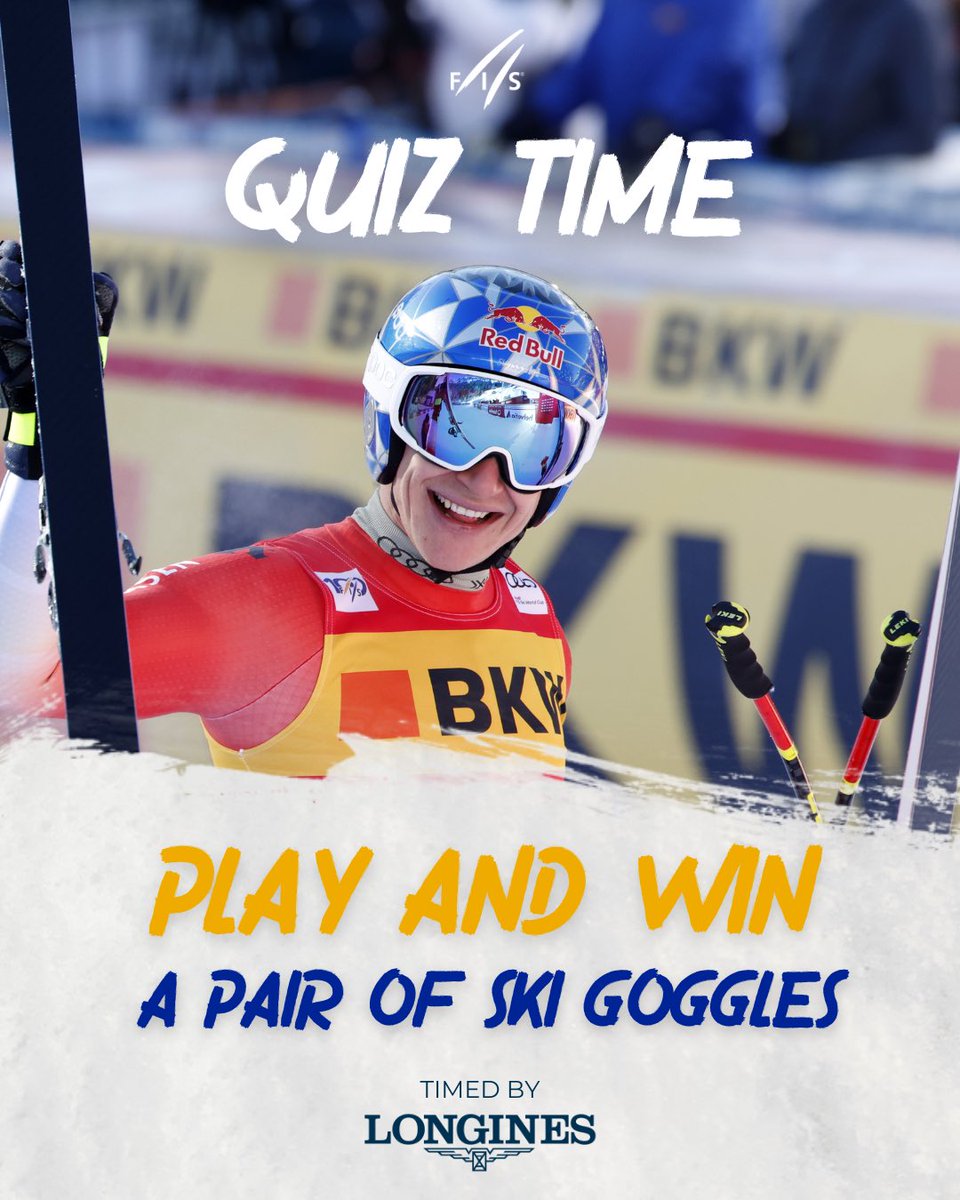 READY TO TEST YOUR ALPINE KNOWLEDGE?🎿 Are you a true fan of the Audi FIS Ski World Cup? Join our quiz - survey.alchemer.eu/s3/90693886/FI… - and make your podium predictions for the upcoming speed finals in Saalbach 🇦🇹 in the FIS Podium Picker. 🎁 Your chance to win 1 of 3 ski goggles…