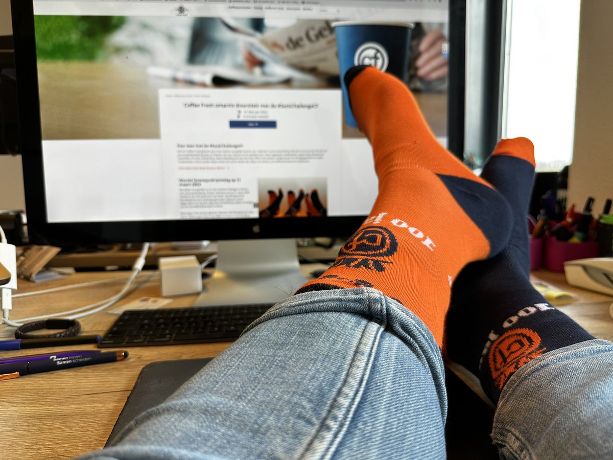 Twee verschillende sokken zijn vandaag het symbool van Wereld Downsyndroomdag en tonen aan dat anders zijn oké is. 

<a href="/Coffee_Fresh/">Coffee Fresh</a> heeft al hun relaties een paar sokken geschonken: maar wél twee verschillende dus 😉

Ik doe mee !

 #SockChallengeCF 
#WorldDownSyndromeDay2024