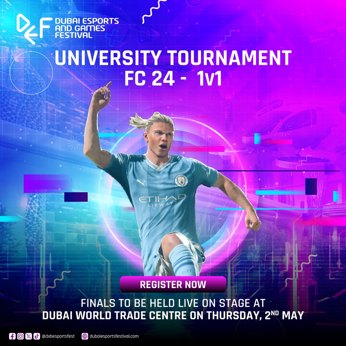 Get ready for the ultimate showdown, university peeps! – sign up now for the FC24 University Tournament by DEF and show off your skills. Plus, who knows? Maybe your GPA will get a boost along the way!

def24.gamecentric.io/signup

<a href="/DxbEsportsFest/">Dubai Esports and Games Festival</a> 
#DEF #DEF2024