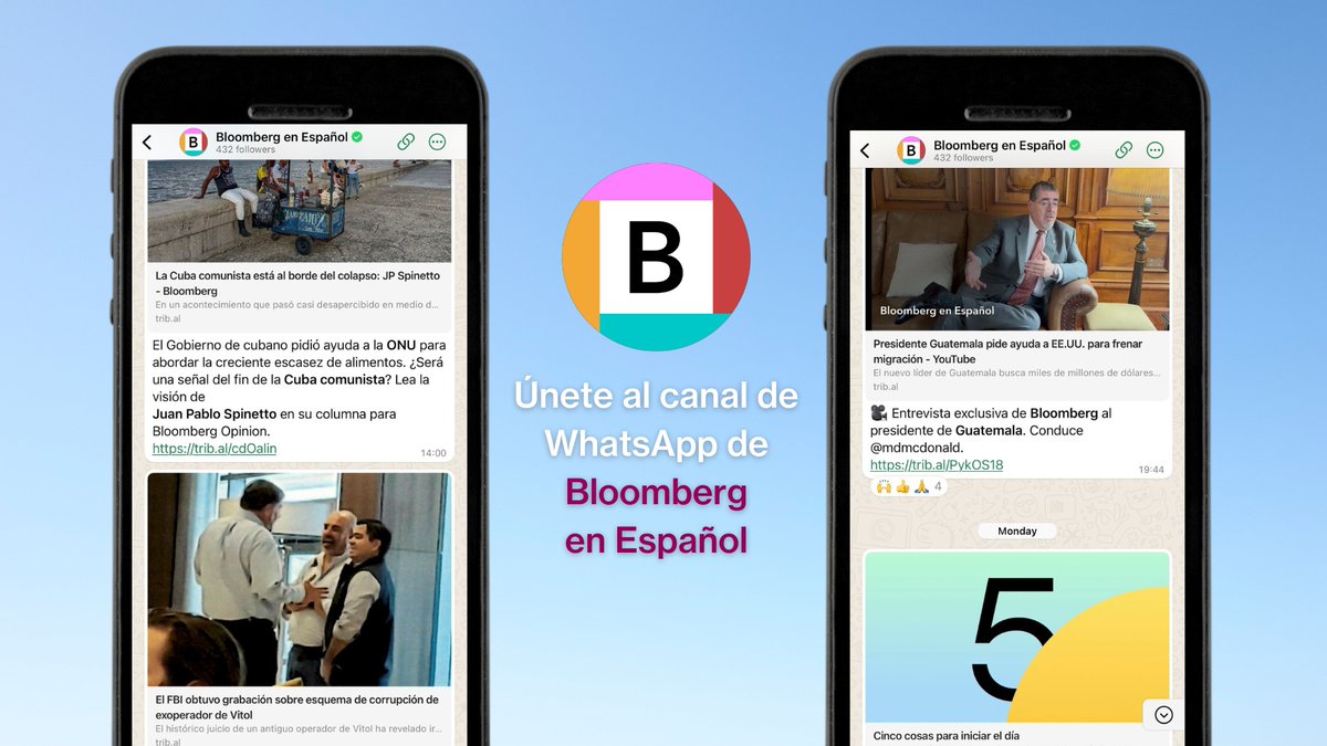 ¿Quieres saber lo que pasa en el mundo? Únete al canal de #WhatsApp de Bloomberg en Español y recibe las noticias de mayor impacto económico, político y financiero.
trib.al/oVjfAEv
