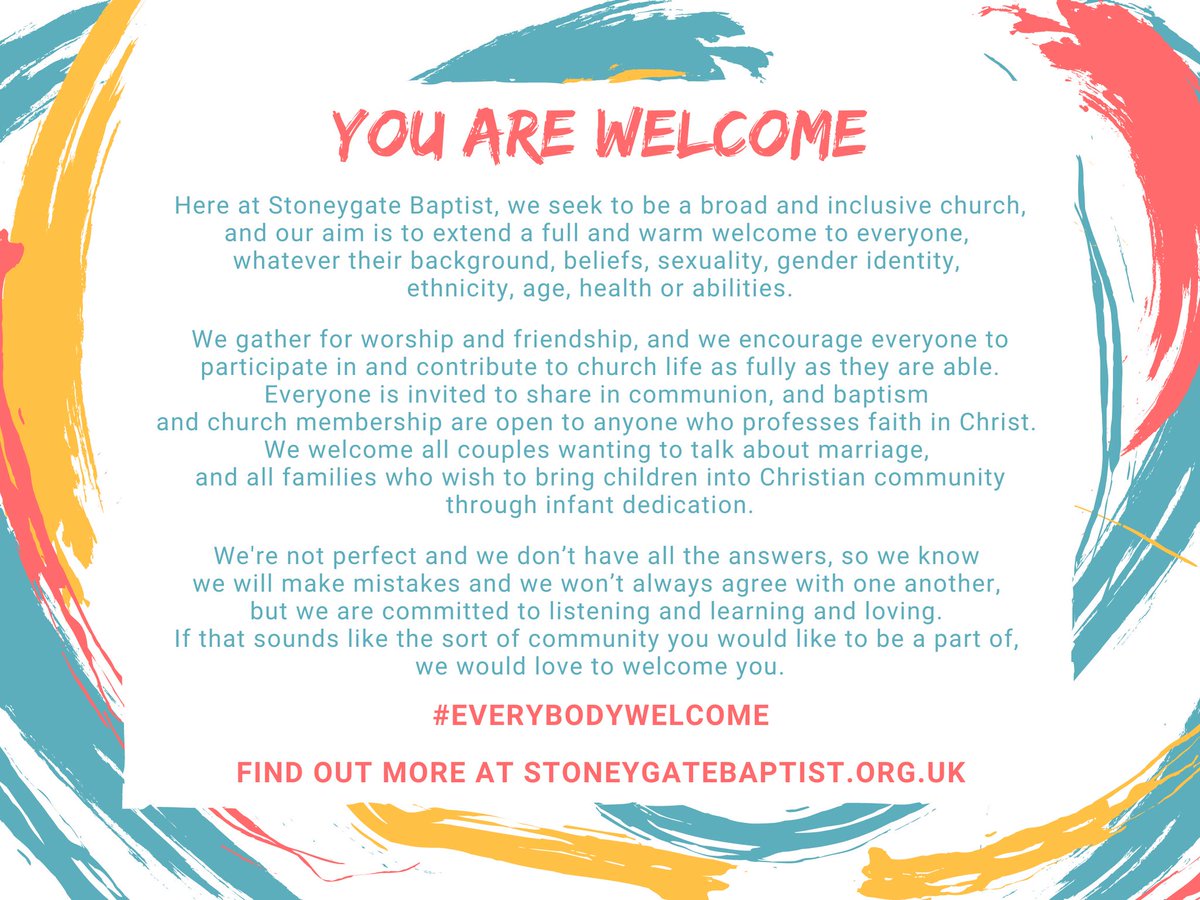 As part of our AGM on Sunday, we heard again our commitment to being a place of welcome and inclusion. These are words we are proud to seek to live by. #EverybodyWelcome
