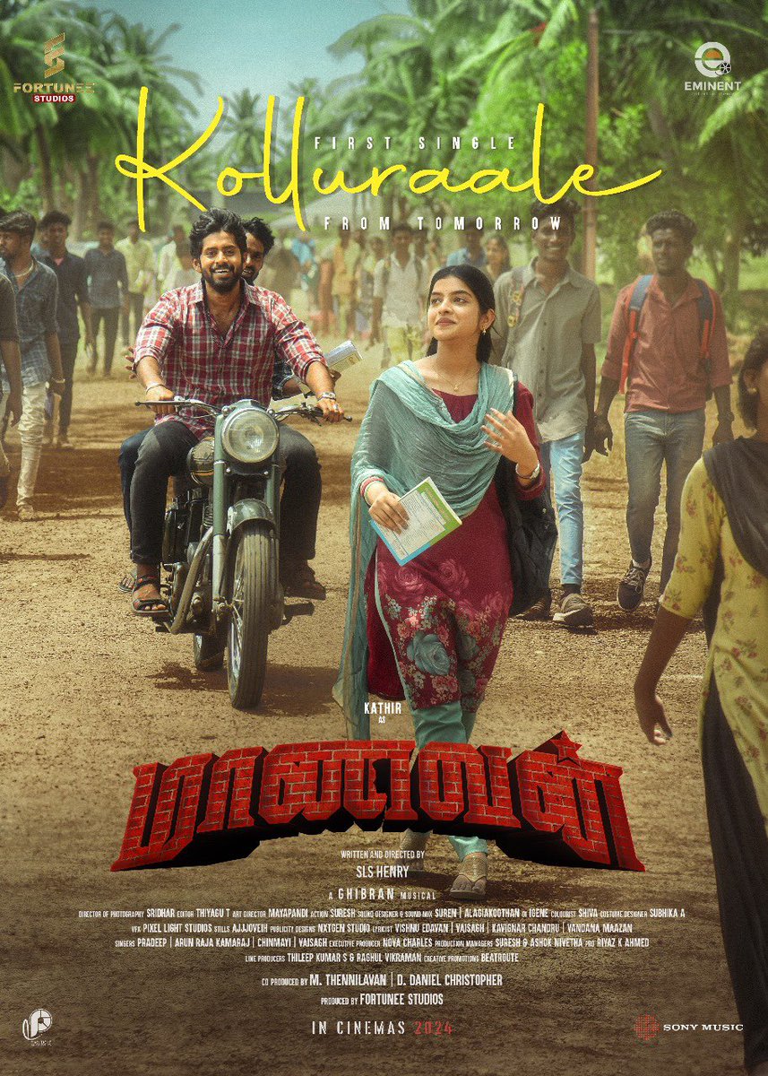 A cheerful track of love is all set to capture your hearts! 

#Kolluraale - the 1st single from #Maanavan is releasing tomorrow at 4:30PM.

A <a href="/GhibranVaibodha/">Ghibran Vaibodha</a> musical