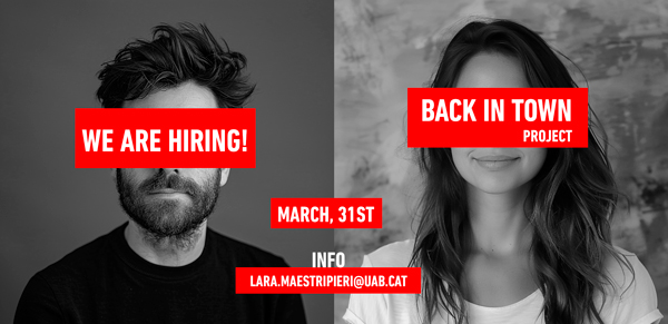 #WeareHiring! We are opening a Call for Expression of Interest for a Research Assistant position (30h/week-8 months) to work in the EU Funded project Back in Town portalrecerca.uab.cat/en/projects/ba… Send your CV & a letter of motivation (1 page) to lara.maestripieri@uab.cat by March, 31st.