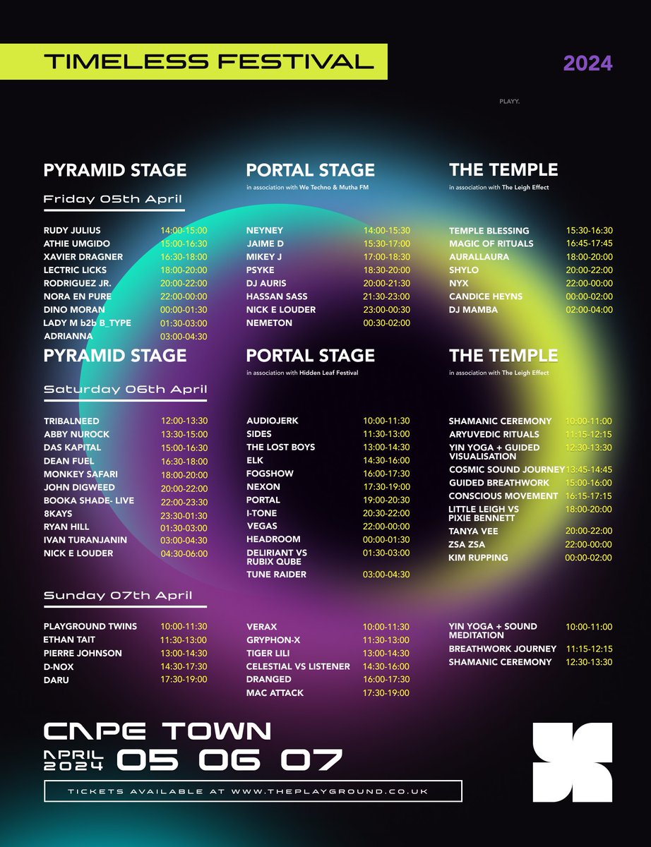 I am honored to be performing Timeless Festival for the second time among these amazing artists. I will be on the Pyramid Stage on the 5th of April at 16:30.