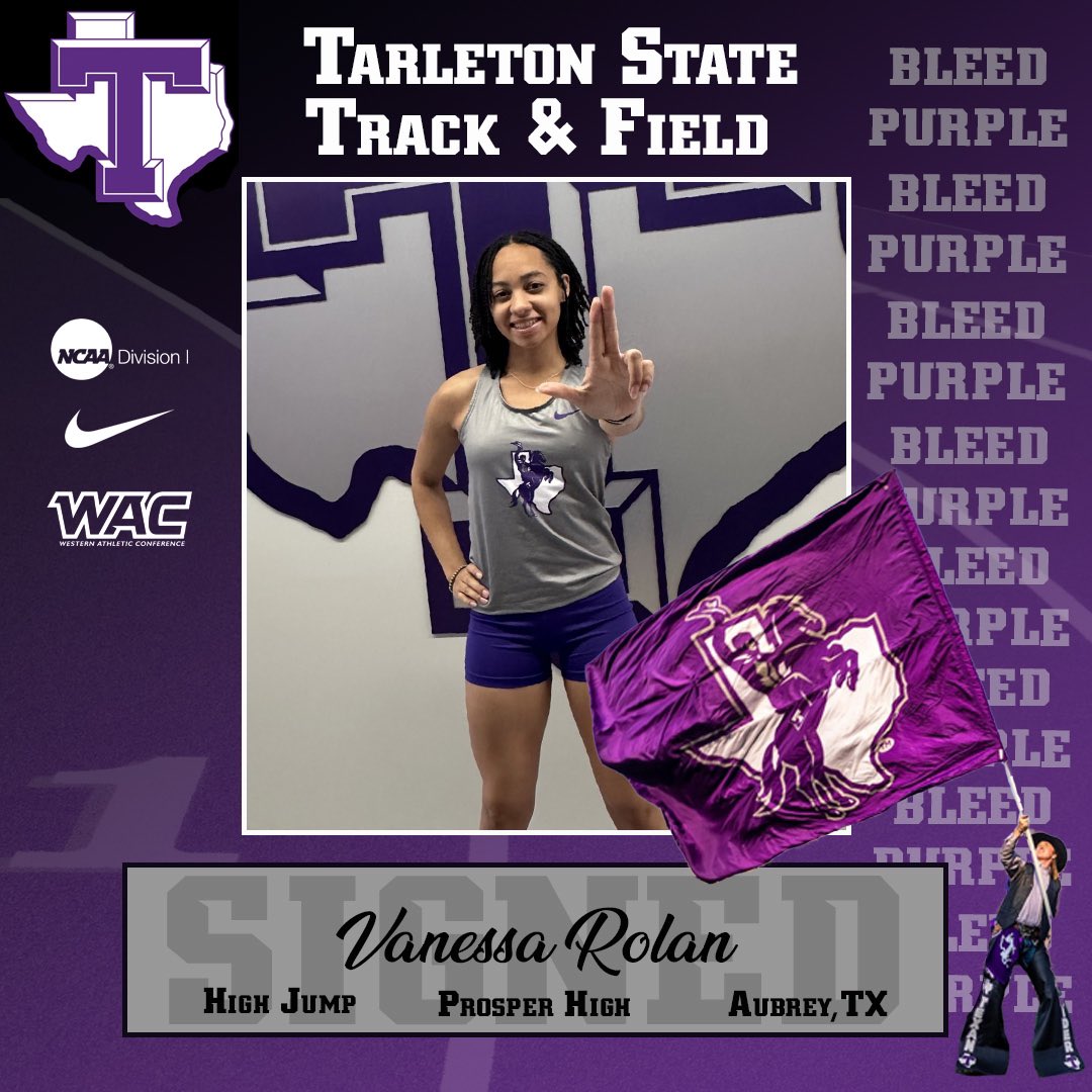 The #12 girls high school High Jumper in the nation is officially a Texan! Please welcome Vanessa Rolan to the @tarletonxctrack family.